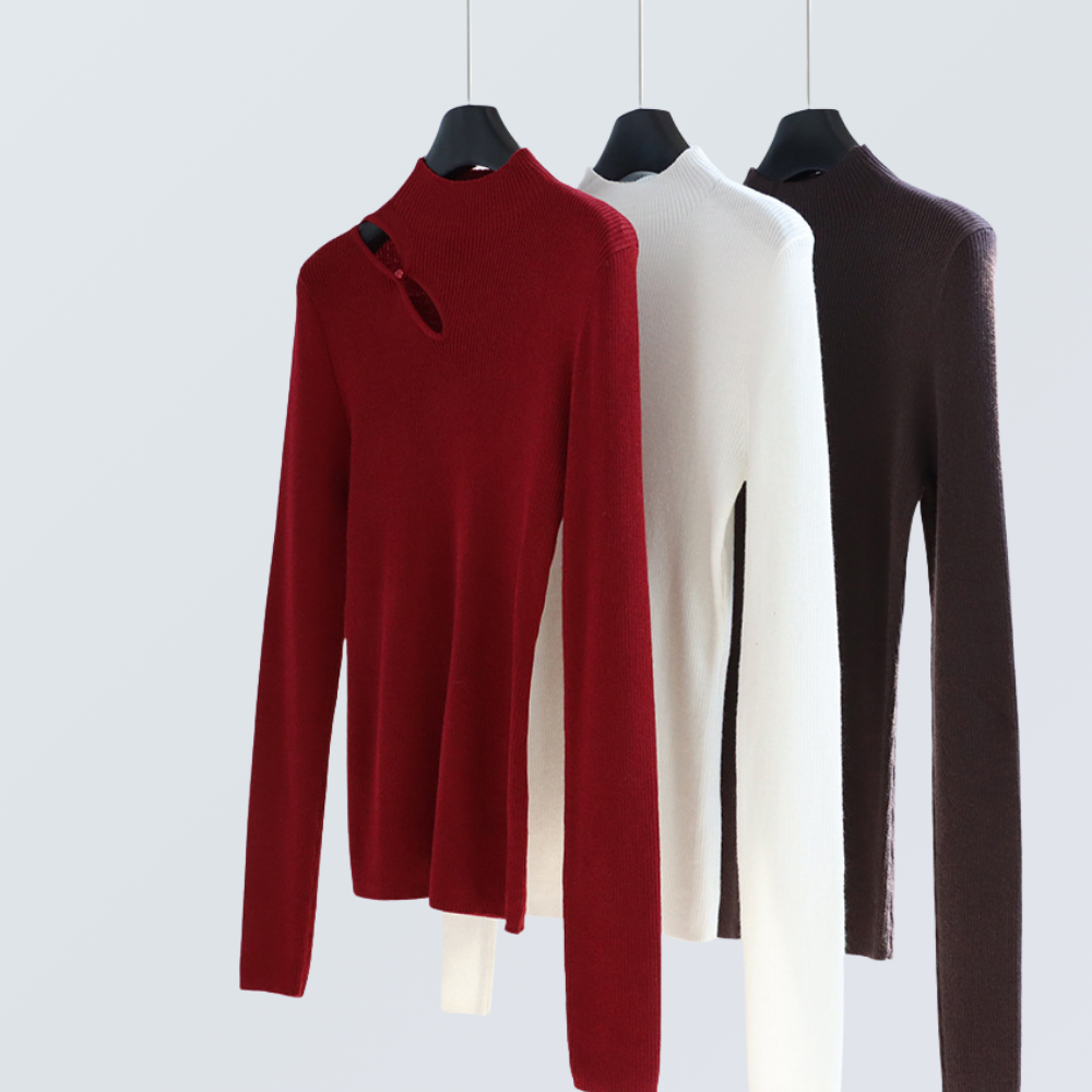 Keyhole Wool-Blend Knit Top | 8 Colors