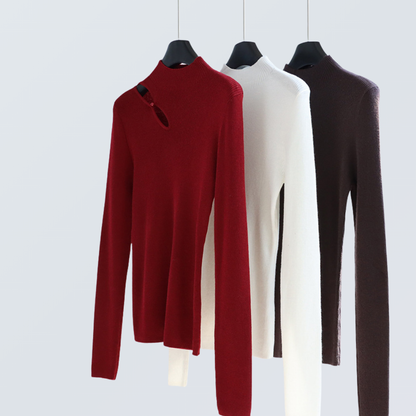 Keyhole Wool-Blend Knit Top | 8 Colors