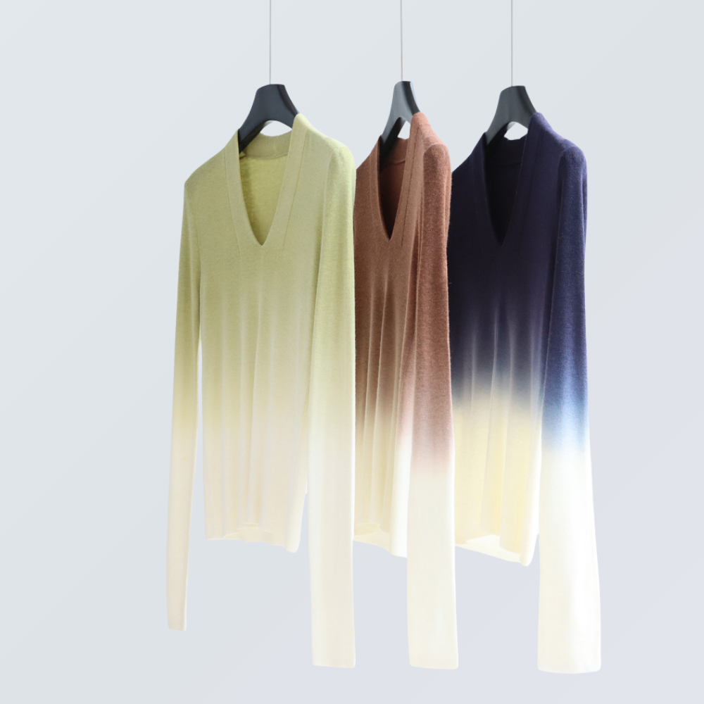 Gradient Wool-Blend V-Neck Sweater | 6 Colors