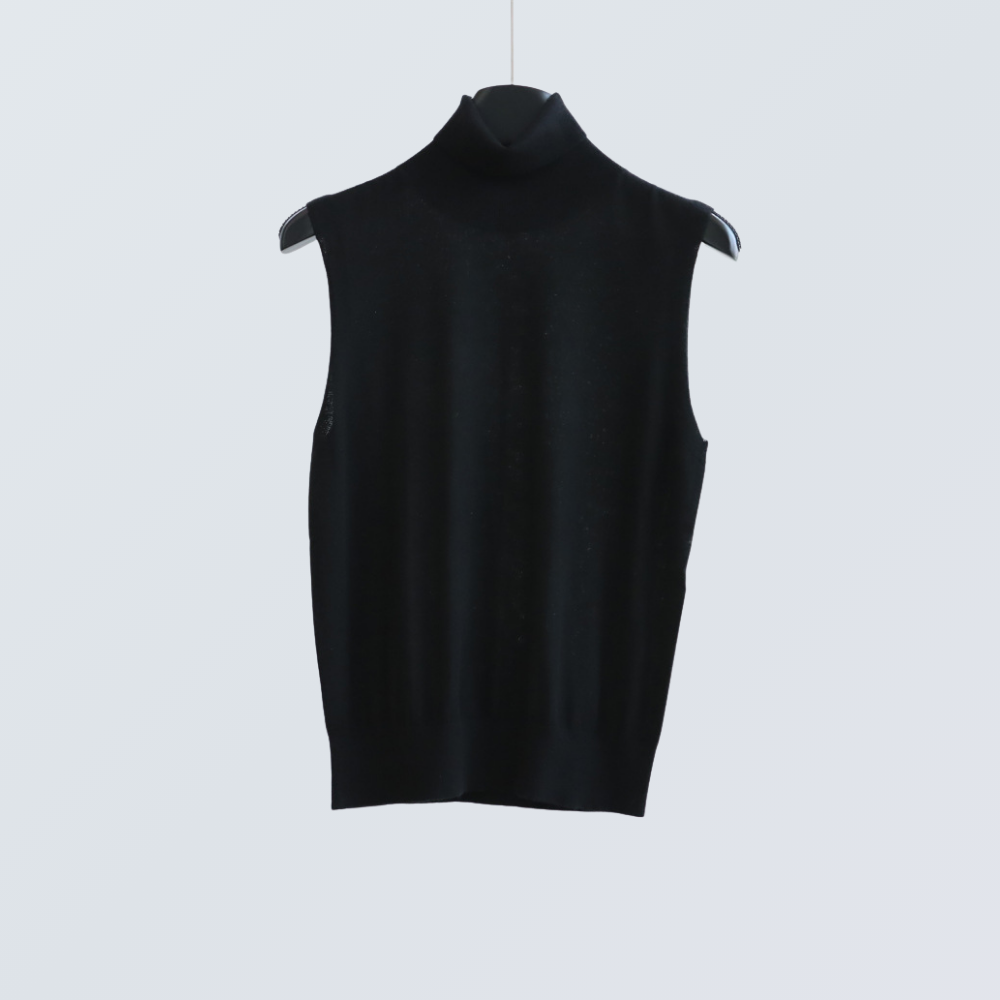 High Neck Wool-Blend Sleeveless Knit Top | 8 Colors