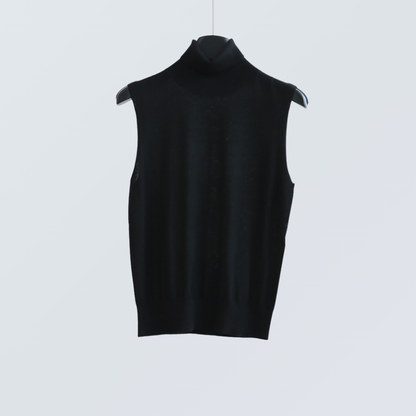 High Neck Wool-Blend Sleeveless Knit Top | 8 Colors