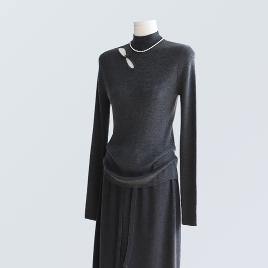 Keyhole Wool-Blend Knit Top | 8 Colors