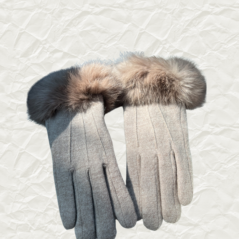 Wool & Rabbit Fur Touchscreen Gloves