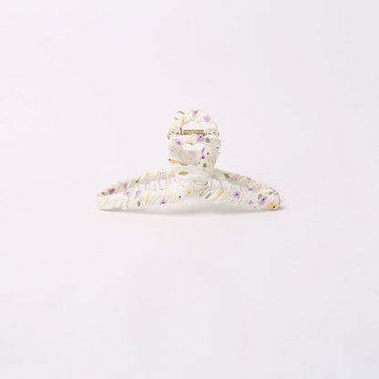 Floral fabric wrapped large hair clips