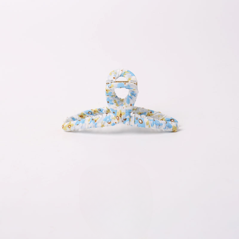 Floral fabric wrapped large hair clips