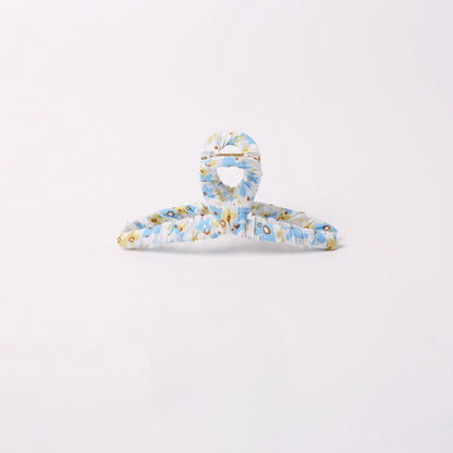 Floral fabric wrapped large hair clips