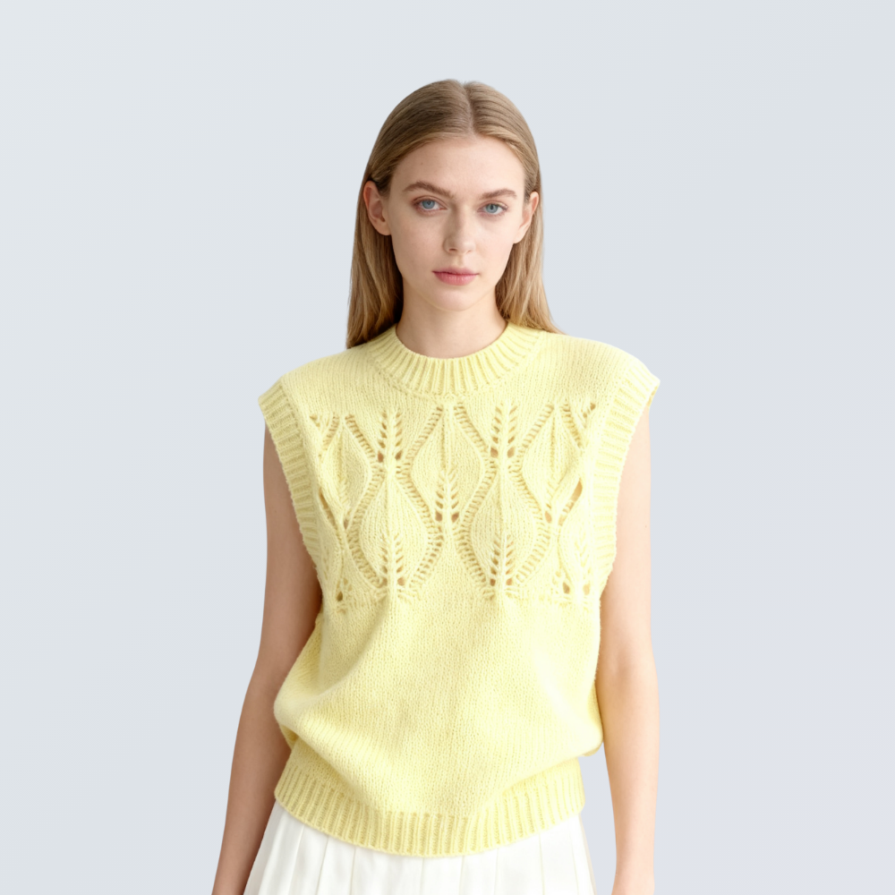 Wool Blend Hollow Knit Vest | 4 Colors