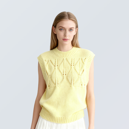 Wool Blend Hollow Knit Vest | 4 Colors