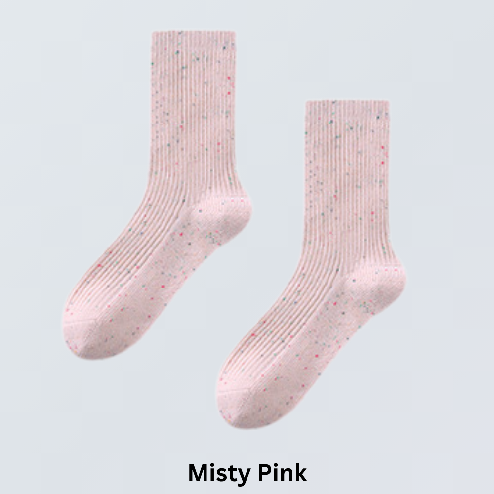 5-Pair Cotton Speckled Mid Socks