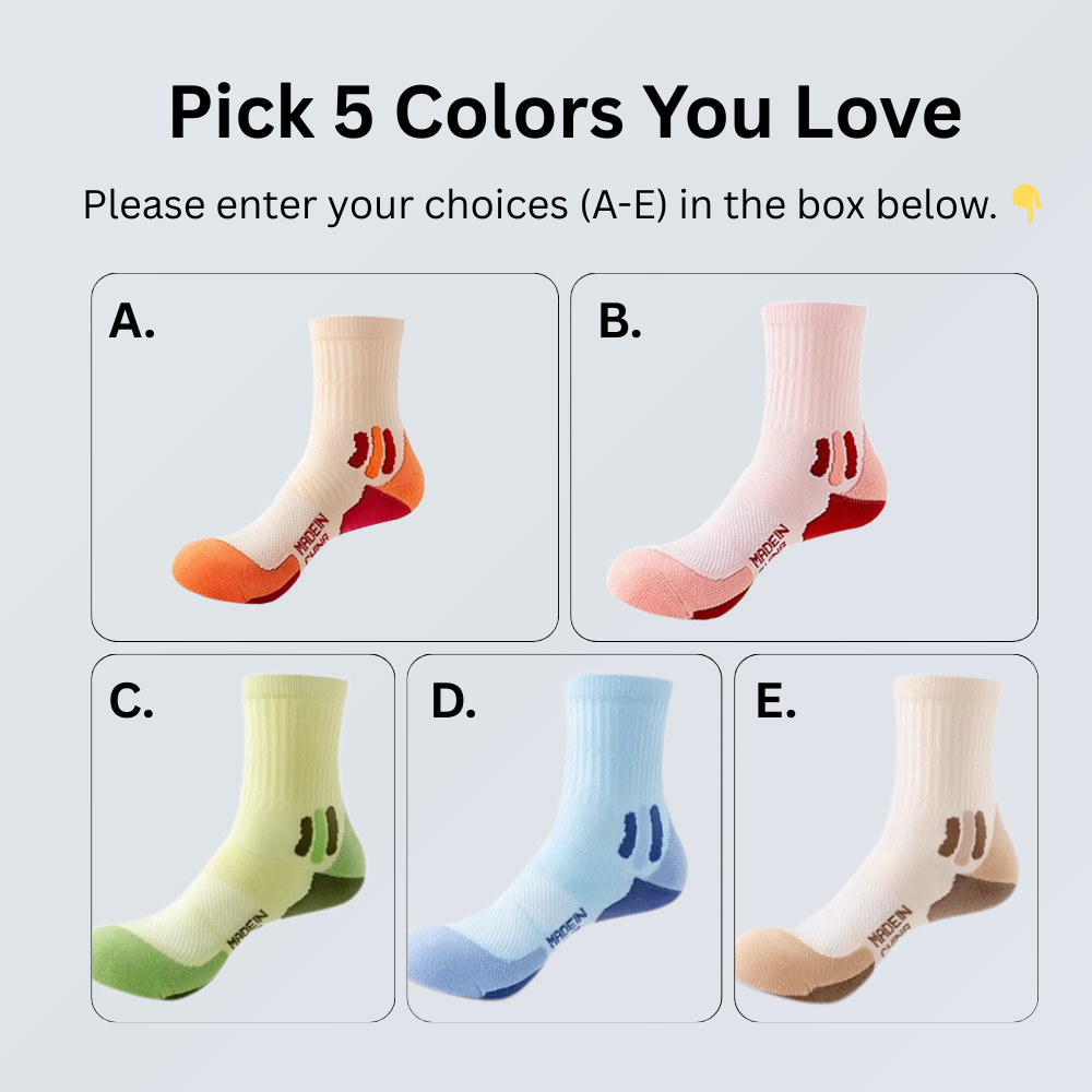 5-Pair Breathable Sports Socks Set