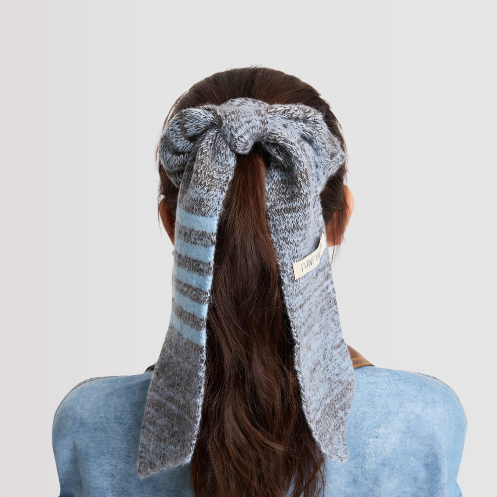 Wool Knit Scarf Scrunchie Set
