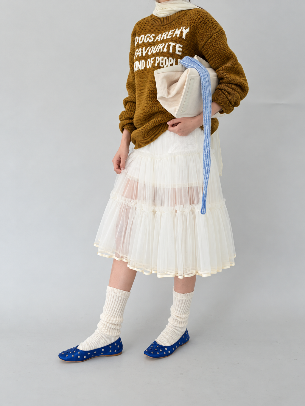 Ovina Letter Knit Wool Sweater