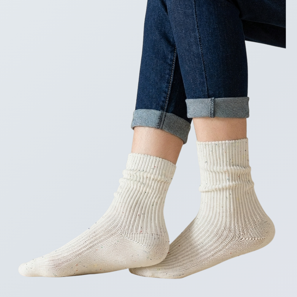 5-Pair Cotton Speckled Mid Socks