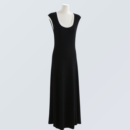 Slim Fit High-Waist U-Neck Dress