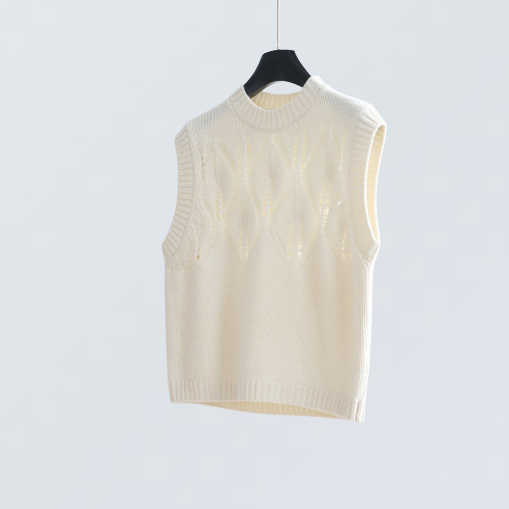 Wool Blend Hollow Knit Vest | 4 Colors