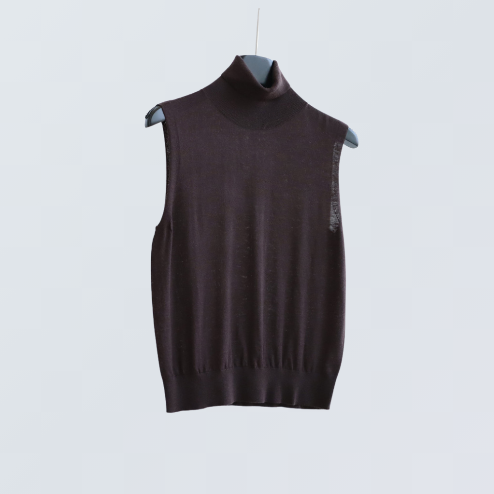 High Neck Wool-Blend Sleeveless Knit Top | 8 Colors