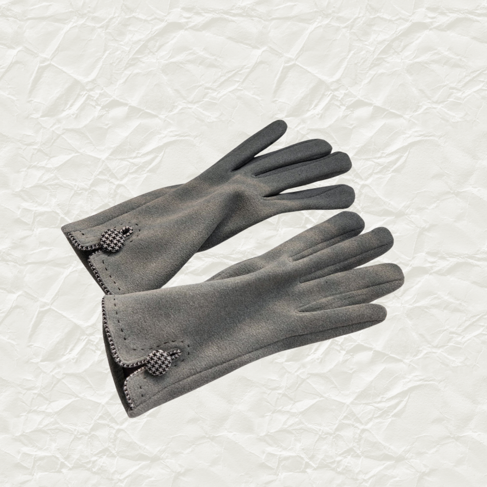 Suede Bow Touchscreen Gloves