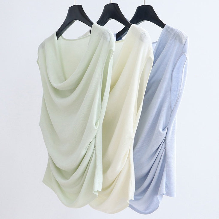 Draped Cowl Neck Lyocell Knit Tank | 5 Colors