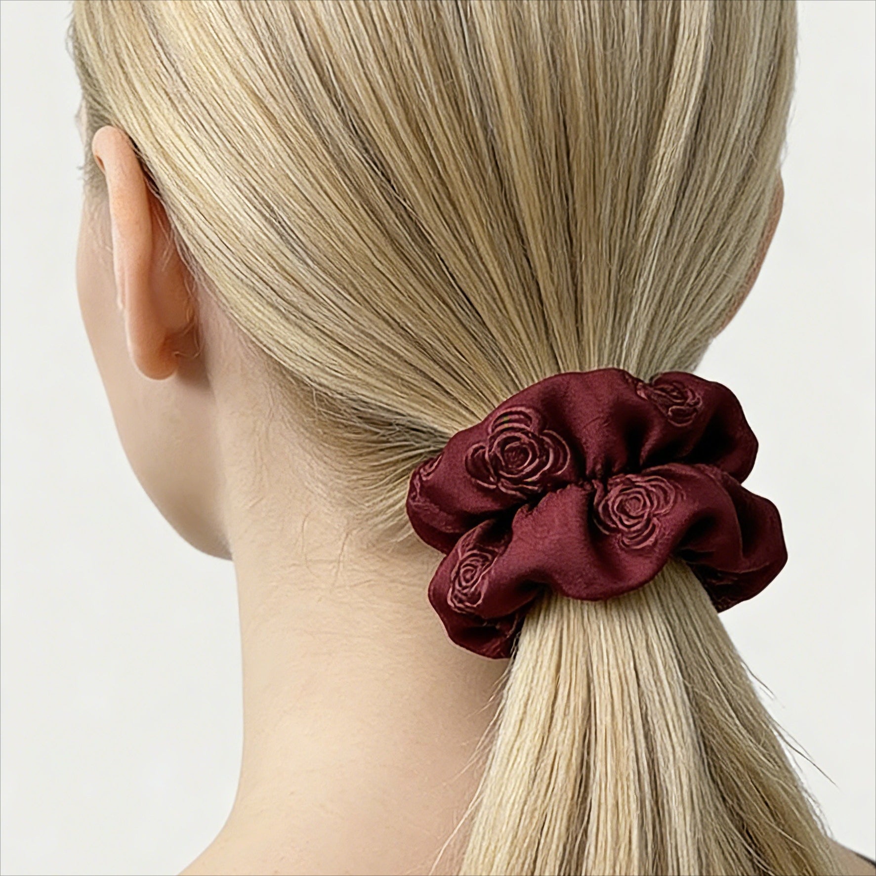 Embossed Satin Oversized Scrunchie