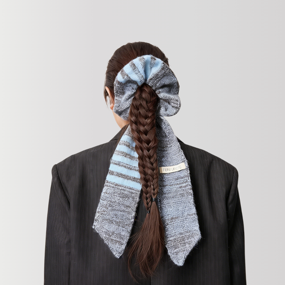 Wool Knit Scarf Scrunchie Set