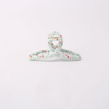 Floral fabric wrapped large hair clips