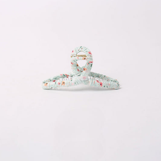 Floral fabric wrapped large hair clips