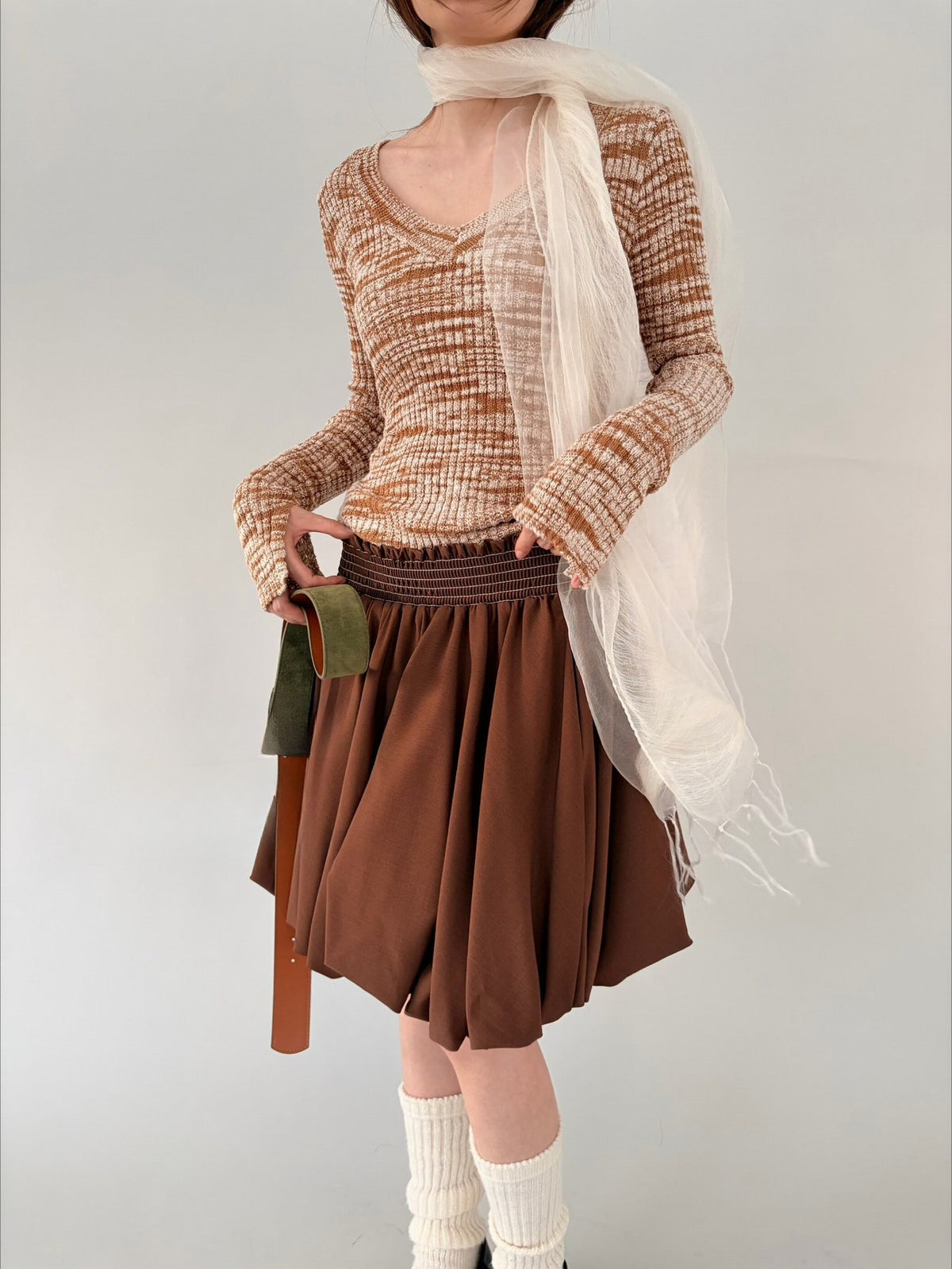 Ovina Bubble Hem Mini Skirt