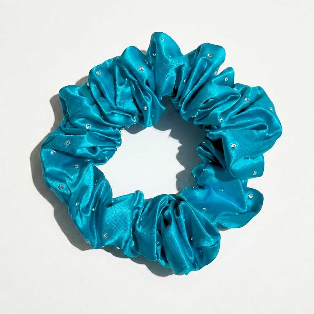 Silk Luxe Rhinestone Scrunchie | Medium