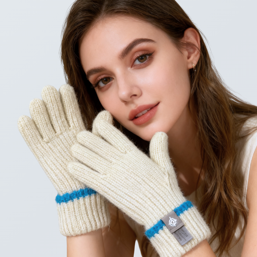 Rib-Knit Wool-Blend Gloves