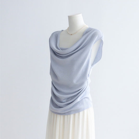 Draped Cowl Neck Lyocell Knit Tank | 5 Colors