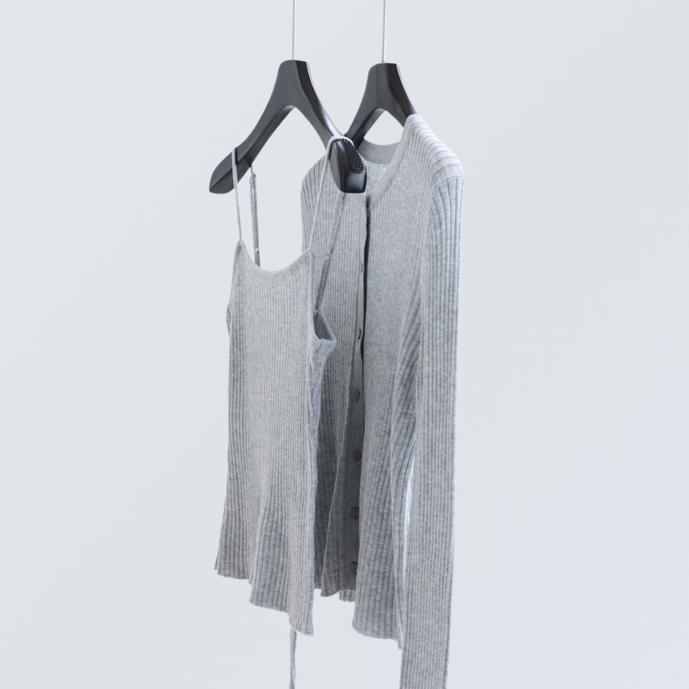 Two-Piece Knit Cardigan & Cami Set | 8 Colors