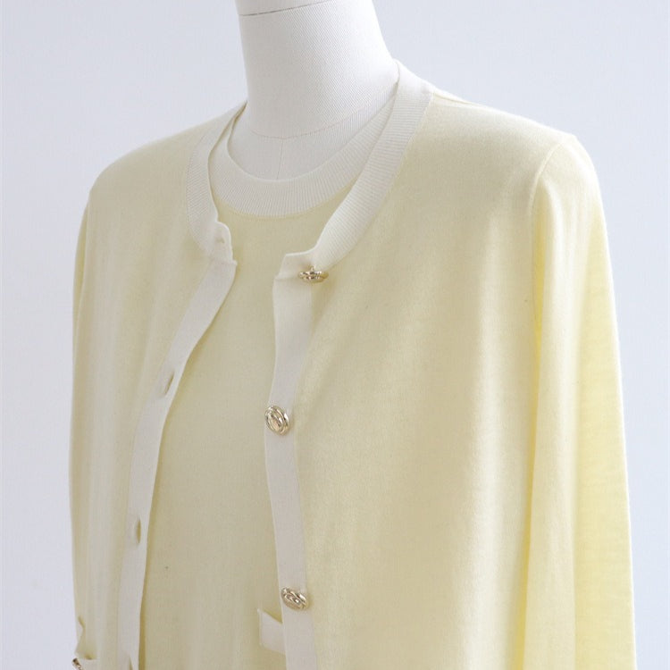 Two-Tone Wool-Blend Cardigan | 3 Colors
