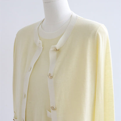 Two-Tone Wool-Blend Cardigan | 3 Colors