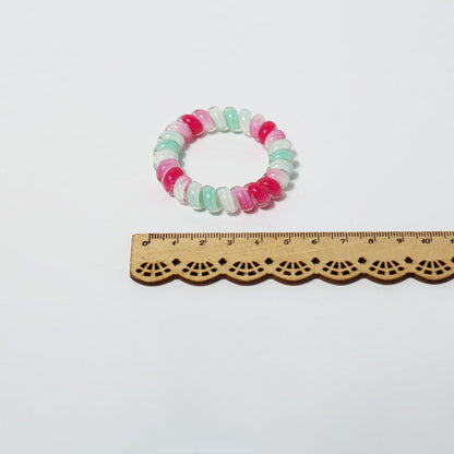 Dopamine candy colored spiral hair tie