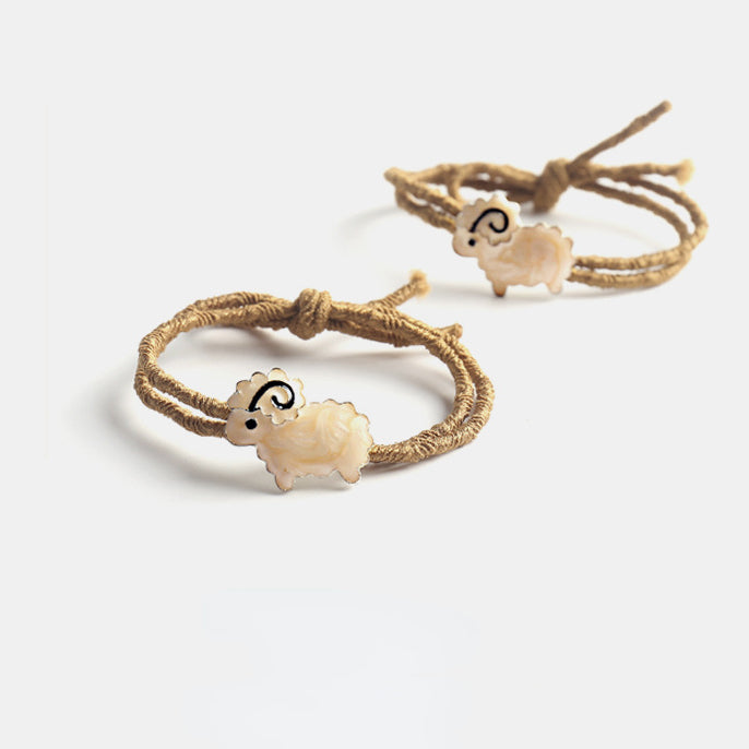 Elastic knitted cute sheep hair tie