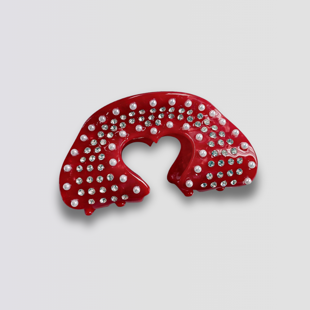 Rhinestone Heart Hair Claw Clip | Small