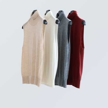High Neck Wool-Blend Sleeveless Knit Top | 8 Colors