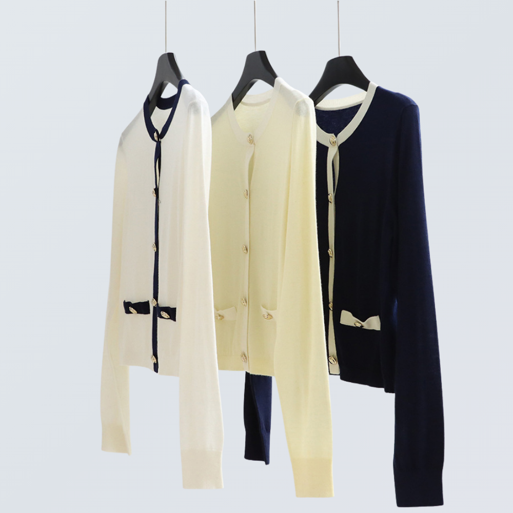 Two-Tone Wool-Blend Cardigan | 3 Colors