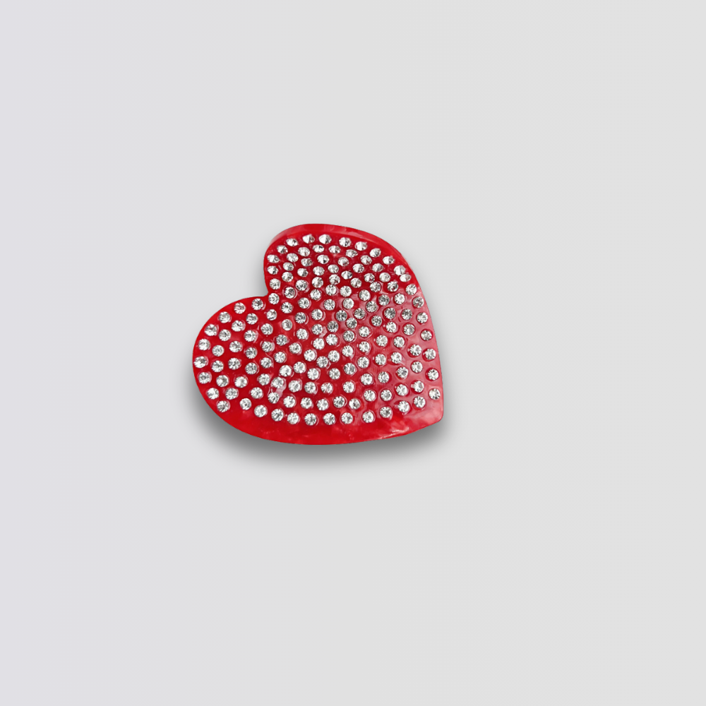 Rhinestone Heart Hair Claw Clip | Small