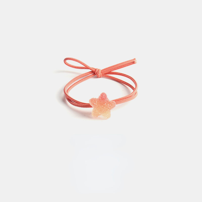 Elastic cute soft candy double strand hair tie