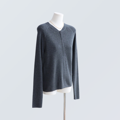 Wool Blend Half-Zip Pullover Knit Top | 4 Colors