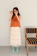 Ovina Tiered Fringe Skirt