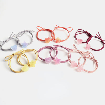 Elastic cute soft candy double strand hair tie