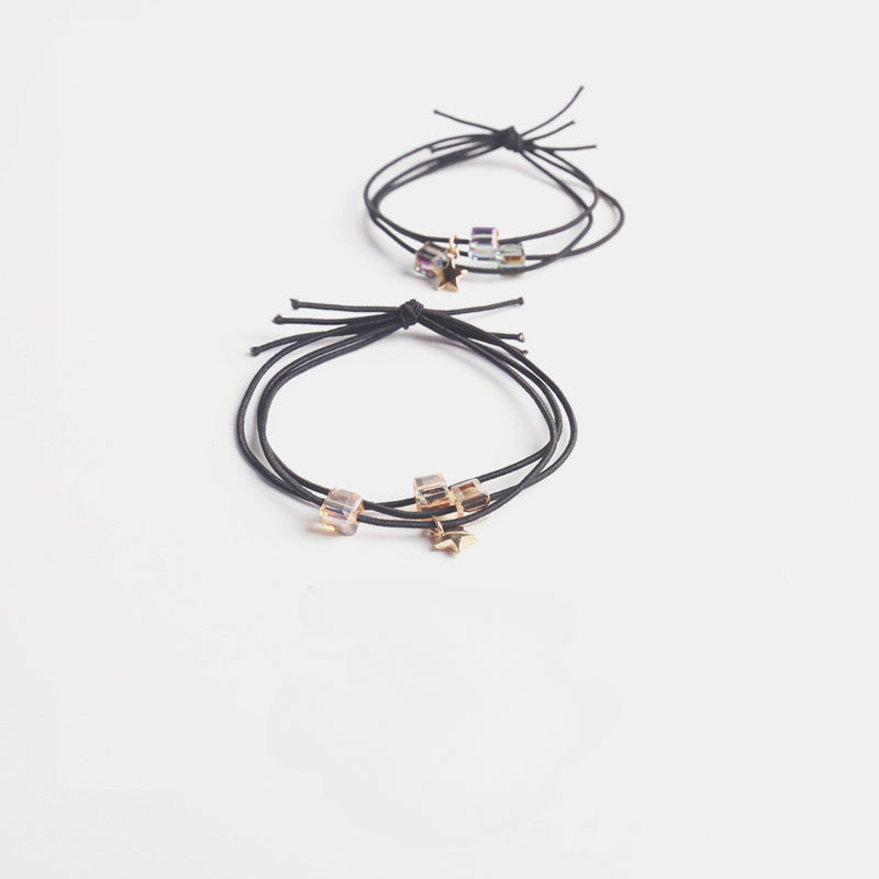 Starry sky three strand hair tie