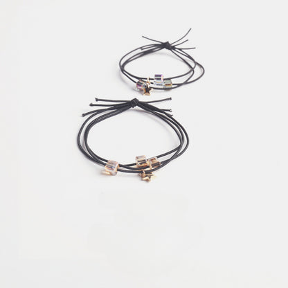 Starry sky three strand hair tie