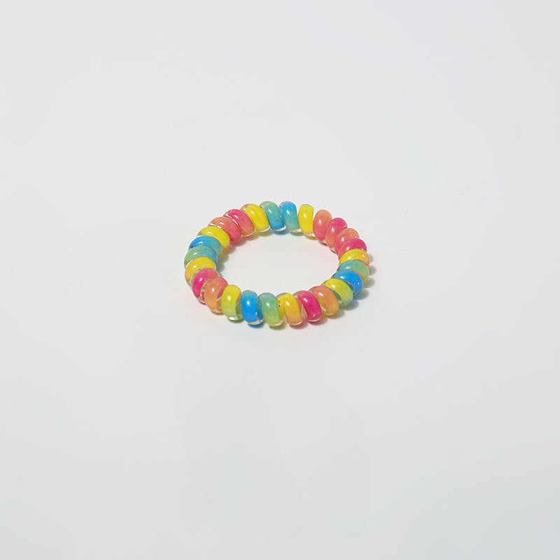 Dopamine candy colored spiral hair tie