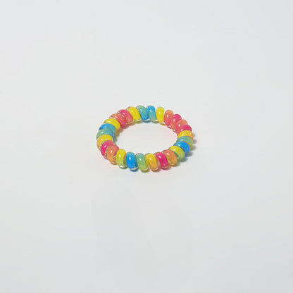 Dopamine candy colored spiral hair tie