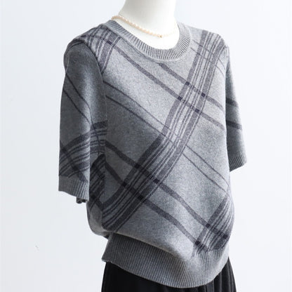 Plaid Wool-Blend Knit  Set  | 2 Colors