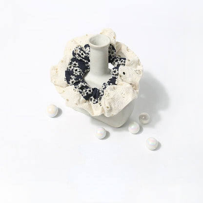 Fabric lace hollow out large hair tie