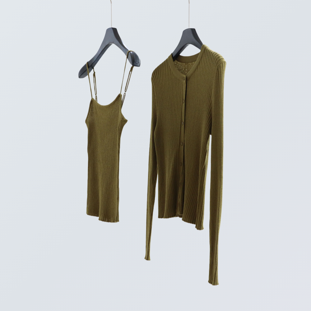 Two-Piece Knit Cardigan & Cami Set | 8 Colors